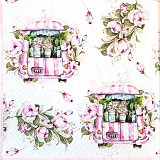 Ubrousek na decoupage - vzor 005 retro Flower auto