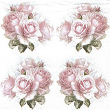 Ubrousek na decoupage - vzor 001 růže retro 4x4 motivy
