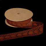 Stuha krajková hnědá 2,5 cm / 1 m