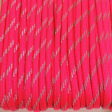 Paracord š. 4 mm reflexní - růžový 1 m