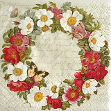 Ubrousek na decoupage - vzor 0218 růže věnec