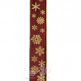 Stuha vločky š. 4 cm - bordó 1 m