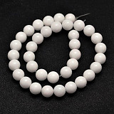 Minerály korálky 8 mm - nefrit bílý lesk 22 ks