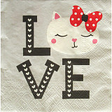 Ubrousek na decoupage - vzor 2409 kočky love