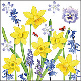 Ubrousek na decoupage - vzor 1201 narcisky, beruška