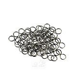 Kovové kroužky 6 mm hematit 10g, drát pr. 1 mm
