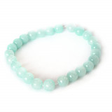 Minerály korálky 8 mm - chalcedon sv. modrý 22 ks