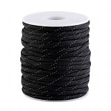 Paracord š. 4 mm reflexní - černý 1 m