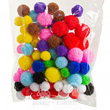 Bambulky pompony mix 80 ks