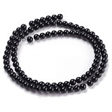 Minerály korálky 8 mm - achát černý onyx 22 ks