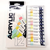 Akrylové barvy sada 12 ks x 12 ml pastelové