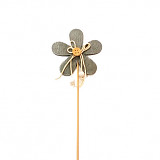 Kytka dřevo šedá 7 cm - zápich 25 cm