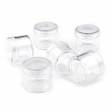 Krabička na korálky plastová, šroubovací 20 ml - balení 12 ks