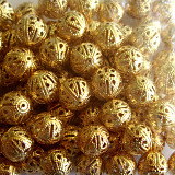 Kovový korálek kulička 10 mm zlatý