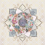 Ubrousek na decoupage - vzor 0733 kytky, mandala