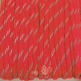 Paracord š. 4 mm reflexní - červený 1 m