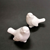 Ptáček bílý - glazovaná keramika 5x6x7 cm, poslední 1 ks