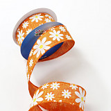 Juta stuha kytky š. 40 mm - oranžová 1 m