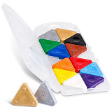 Magic Triangle voskovky trojhranné 12 ks základní + metalické